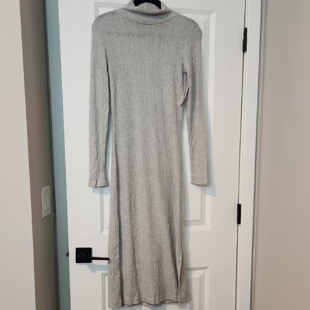 Anthropologie Gray Ribbed Knit Dress - Picture 1 of 6